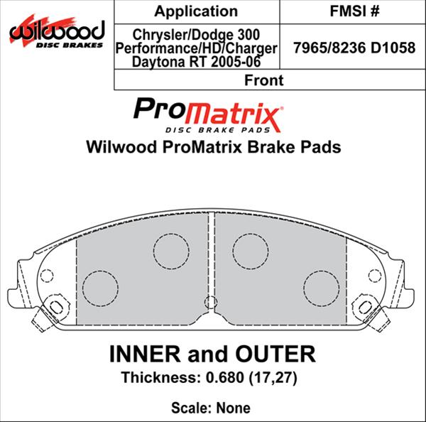 Wilwood ProMatrix Brake Pads 150-D1058K