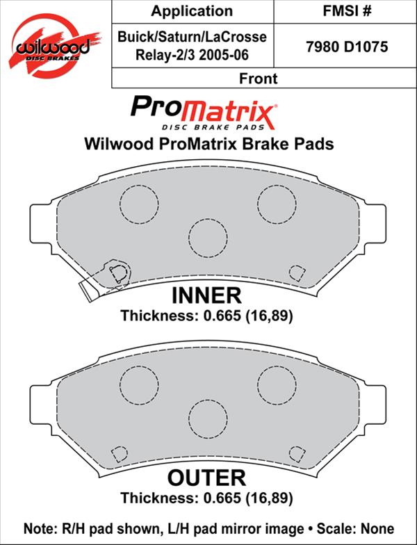 Wilwood ProMatrix Brake Pads 150-D1075K