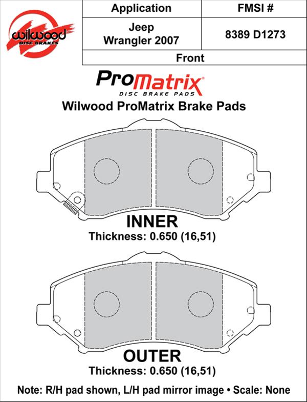 Wilwood ProMatrix Brake Pads 150-D1273K