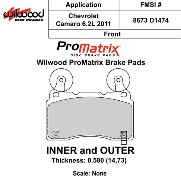 Wilwood ProMatrix Brake Pads 150-D1474K