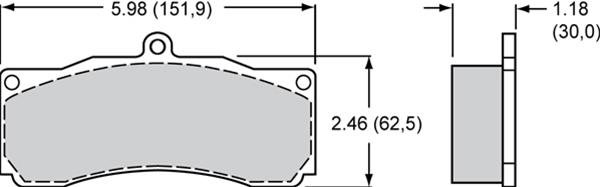 Wilwood PolyMatrix A Compound Brake Pads 15A-10253K-B