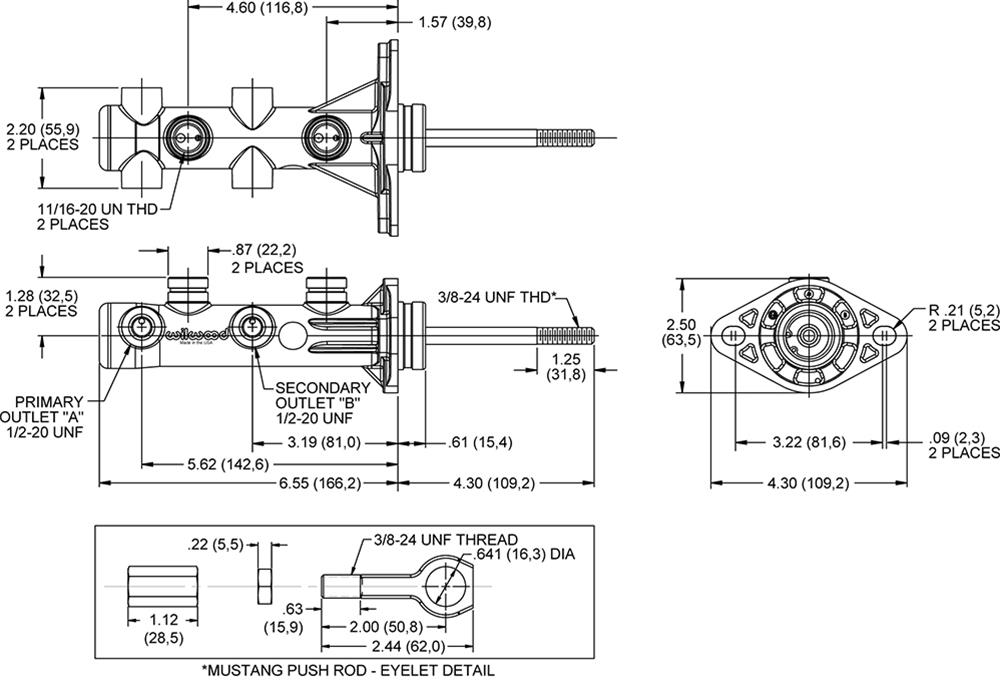 Wilwood Disc Brakes Master Cylinders 260-15491-P