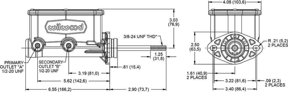 Wilwood Aluminum Tandem Compact Master Cylinders 260-16521-P