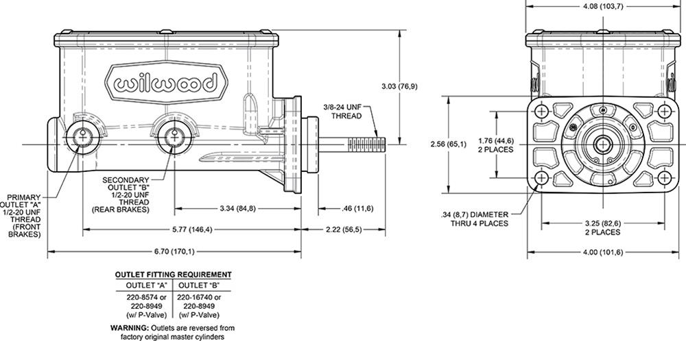 Wilwood Aluminum Master Cylinders 260-16793-P