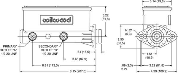 Wilwood Aluminum Tandem Master Cylinders 260-8555