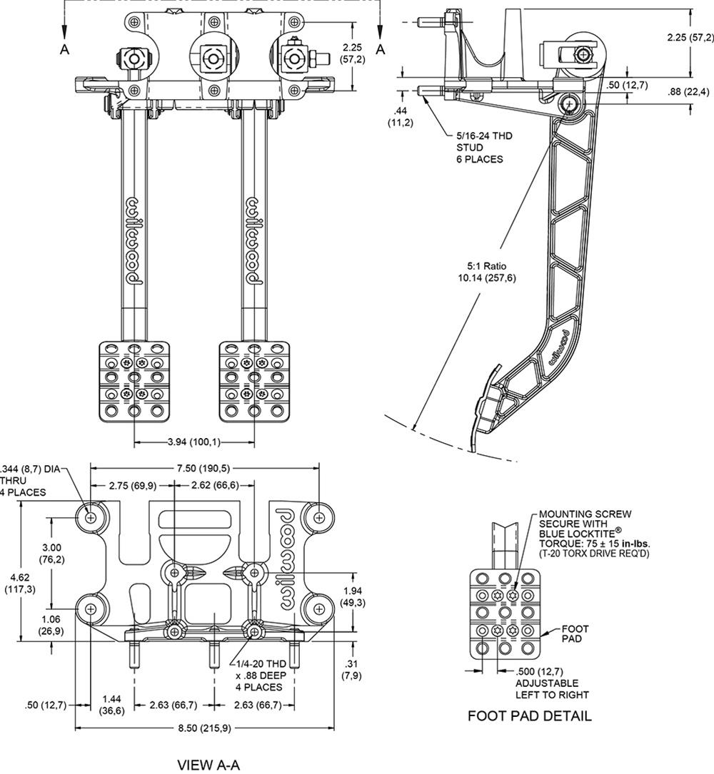 Wilwood Brake/Clutch Pedal Assemblies 340-13835