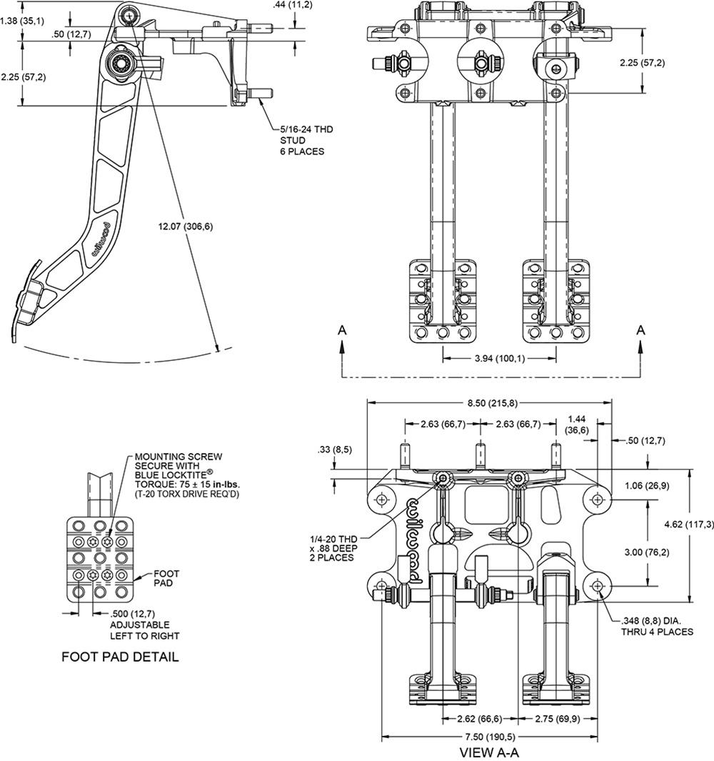 Wilwood Brake/Clutch Pedal Assemblies 340-15072