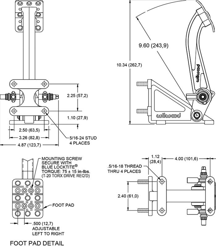 Wilwood Brake Pedal Assemblies 340-15078