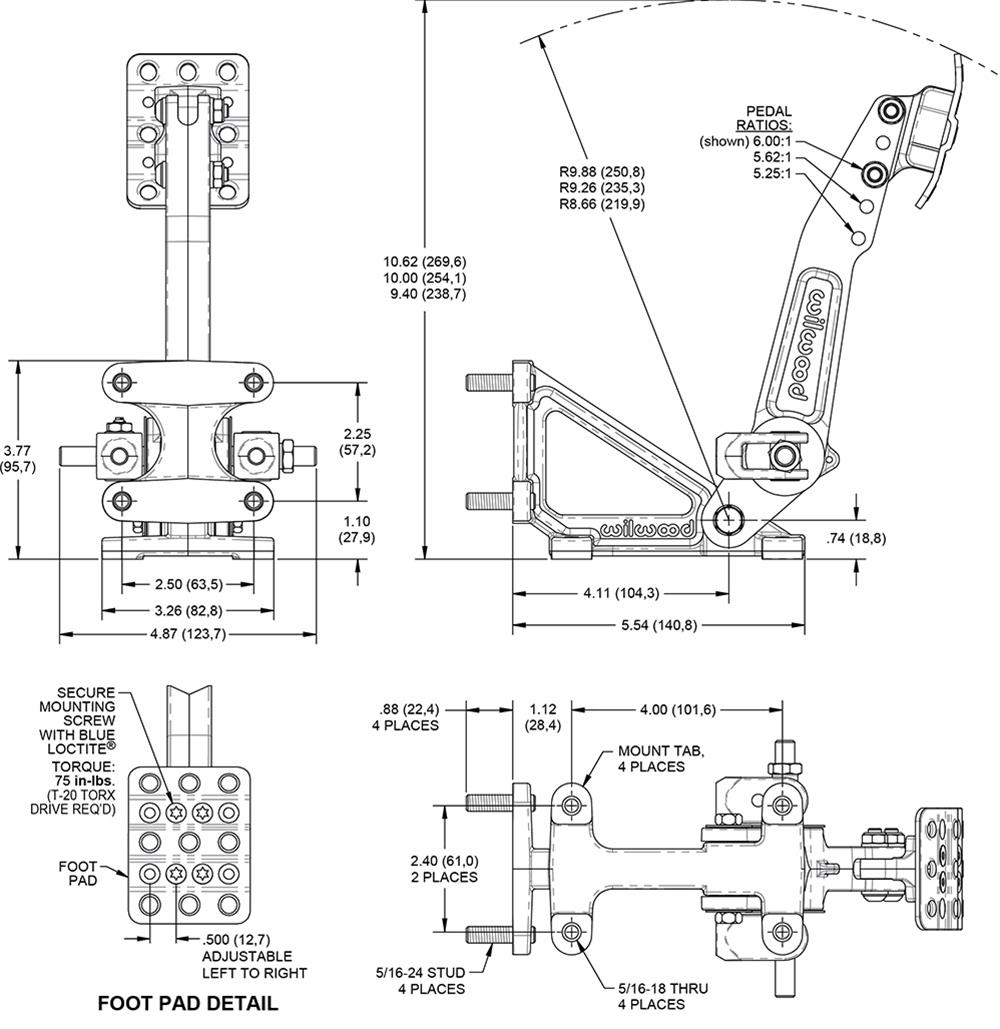 Wilwood Brake Pedal Assemblies 340-16376