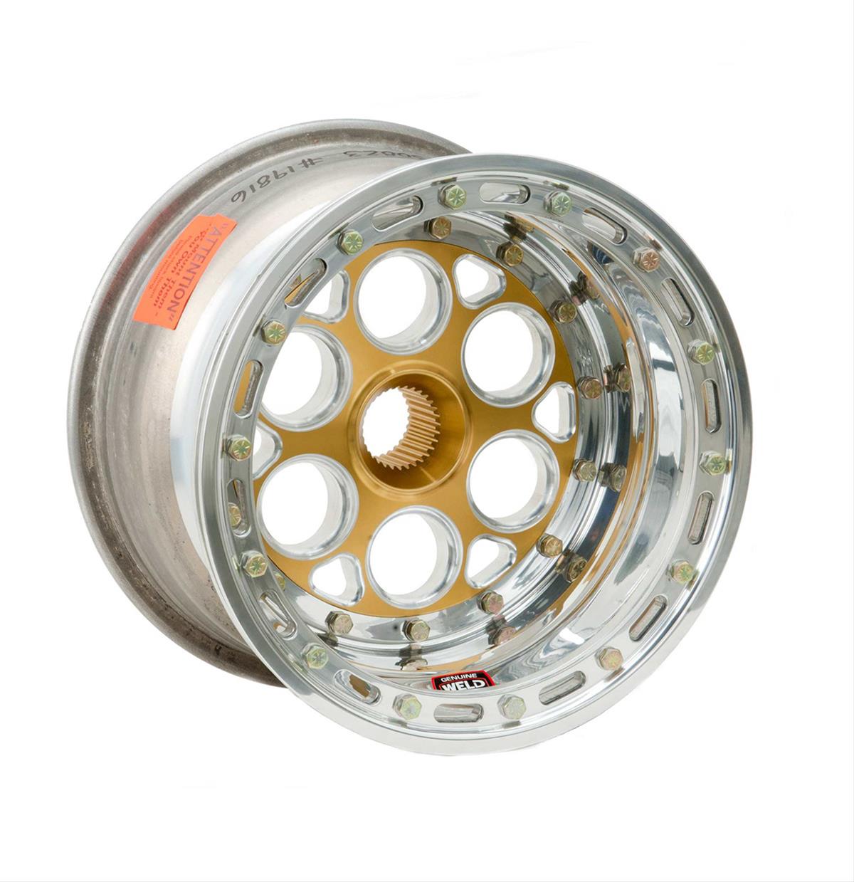 Weld Racing Magnum Midget Spline Gold Anodized Wheels 734-31052
